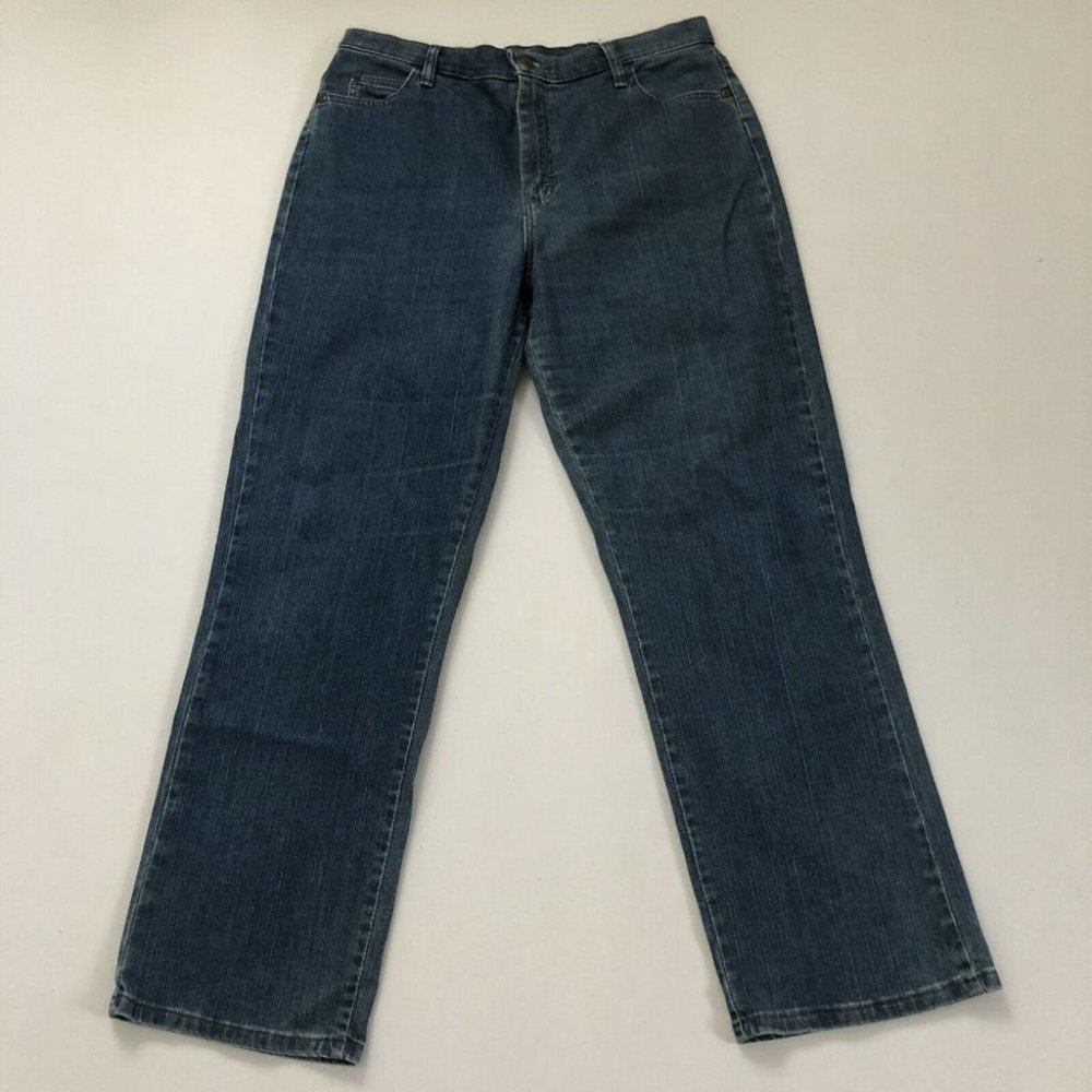 Lee Jeans Women's 34 Blue Straight Leg Vintage Denim Pants Reg Fit Size 34X31